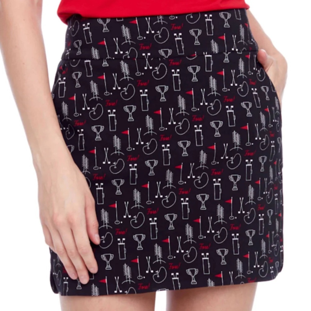 Swing Control BLACK FORE Techno 16" Pull On Print Petal Slit Golf Skort